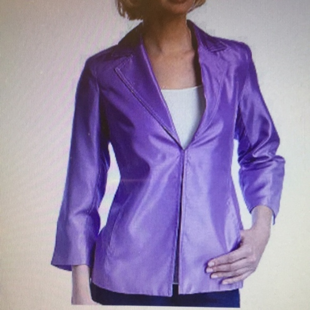Susan Graver Cream Jacket - Picture 5 of 6